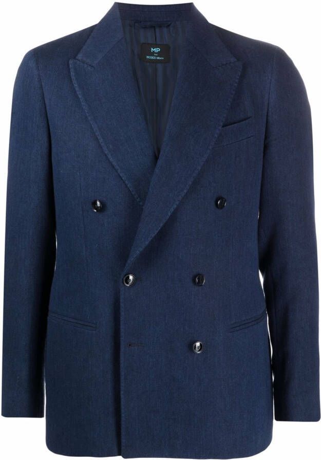 MP Massimo Piombo Blazer met dubbele rij knopen Blauw