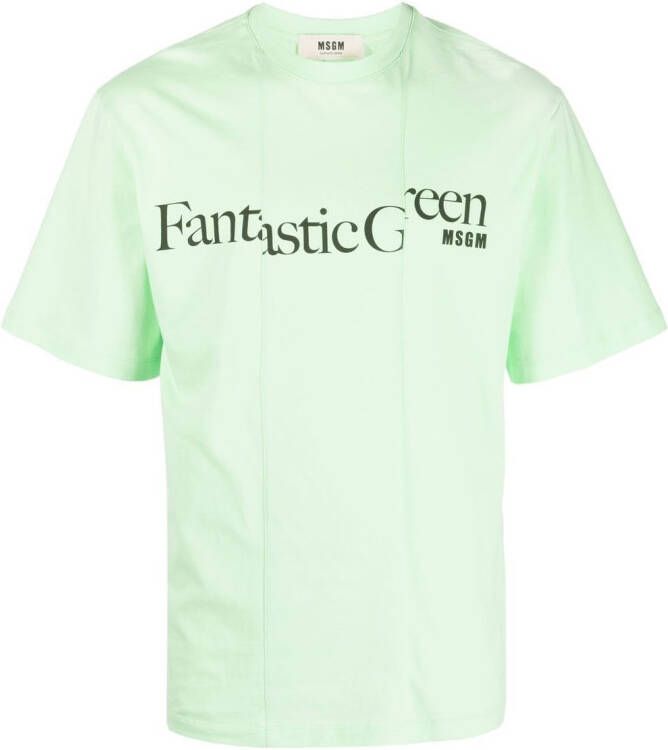 MSGM Asymmetrisch T-shirt Groen