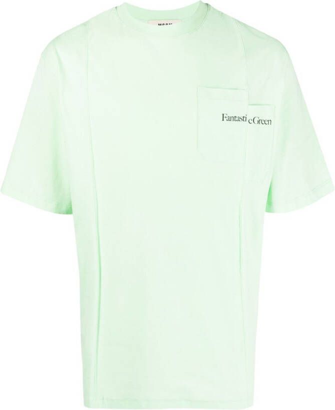 MSGM Asymmetrisch T-shirt Groen