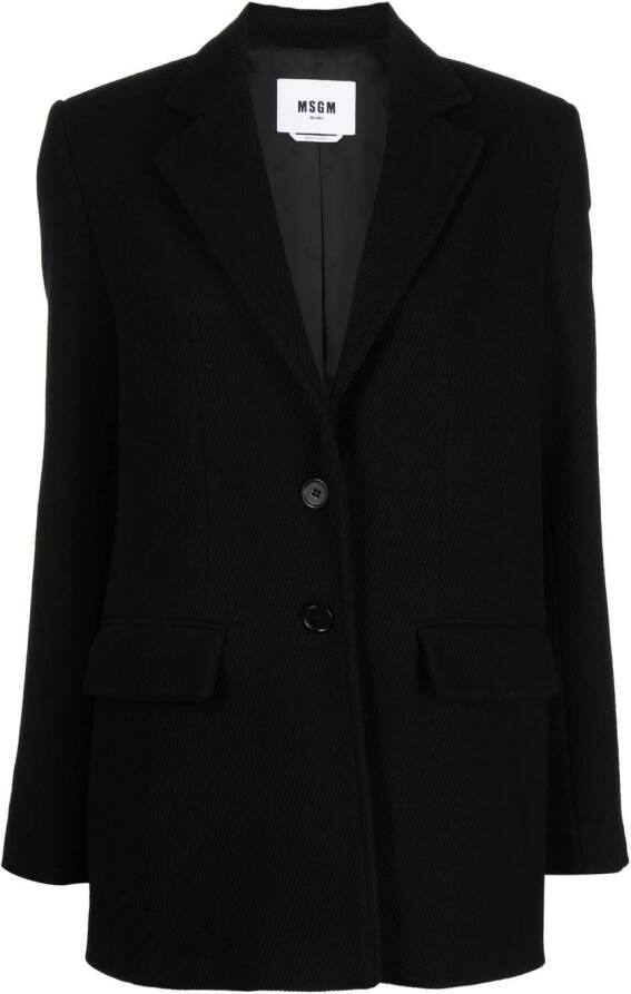 MSGM Blazer met enkele rij knopen Zwart