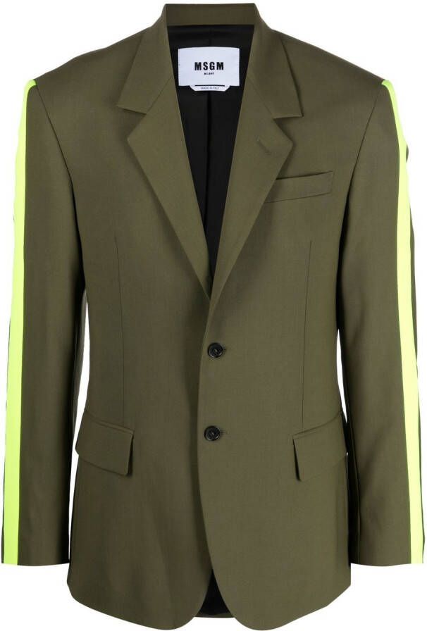 MSGM Blazer met gestreept detail Groen