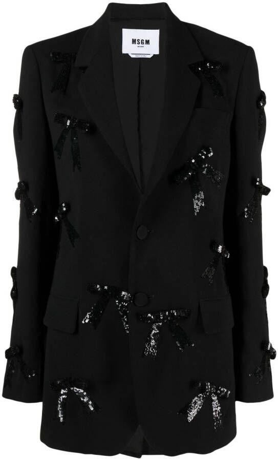 MSGM Blazer verfraaid met pailletten Zwart