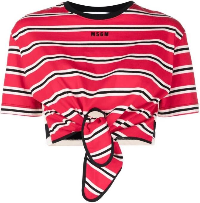 MSGM Blouse met gestrikte taille Rood