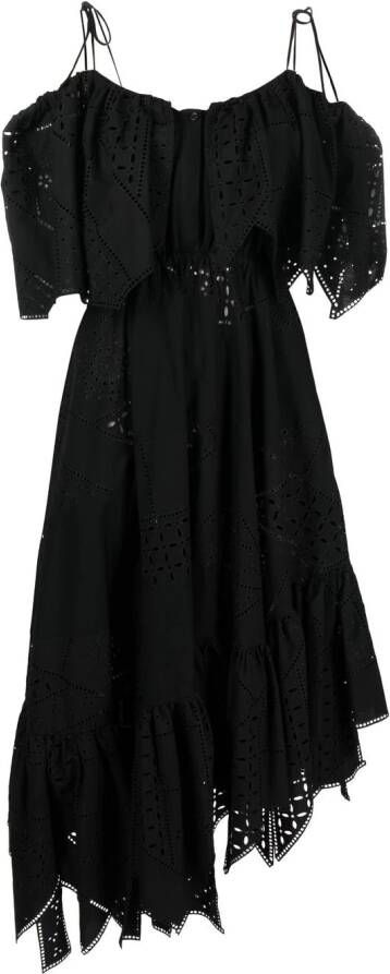 MSGM Broderie anglaise jurk Zwart