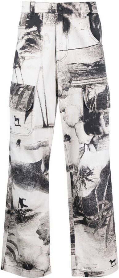 MSGM Broek met print Wit