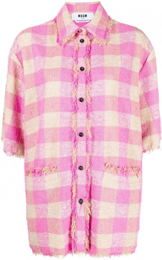 MSGM Geruite blouse Roze