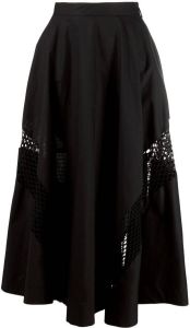 MSGM crochet-detail cotton midi skirt Zwart