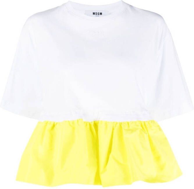 MSGM Cropped T-shirt Wit