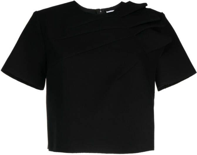 MSGM Cropped T-shirt Zwart