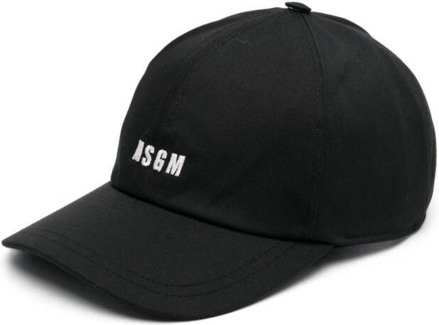 MSGM Honkbalpet met geborduurd logo Zwart