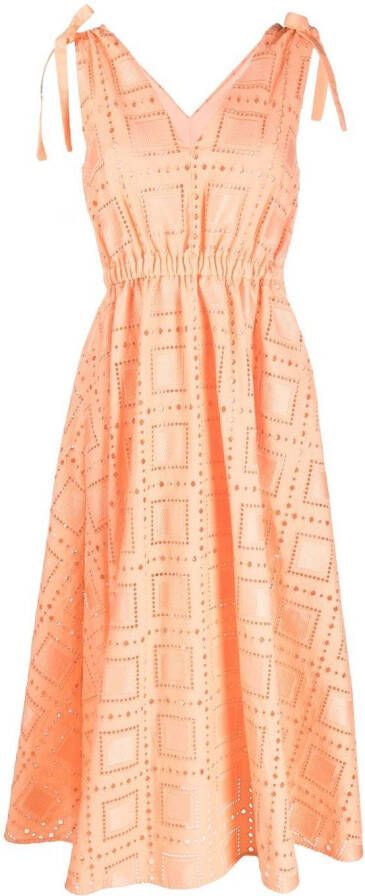 MSGM Flared jurk Oranje