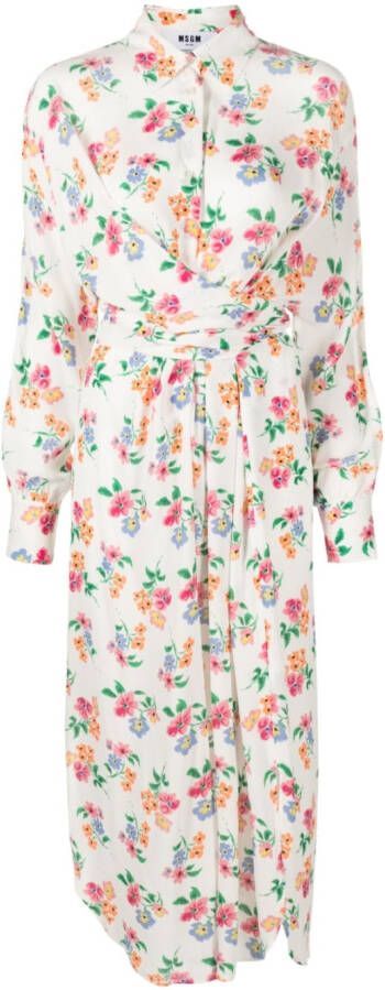 MSGM Maxi-jurk met bloemenprint Wit
