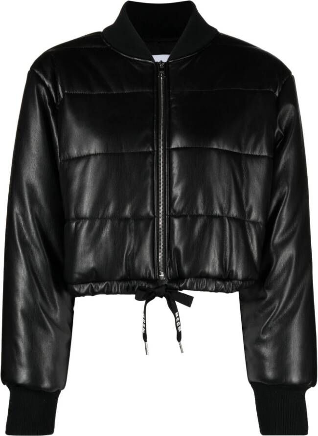 MSGM Glanzend donsjack Zwart