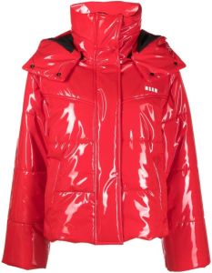 MSGM glossy padded jacket Rood