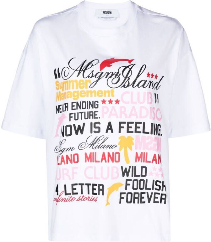 MSGM T-shirt met grafische print Wit
