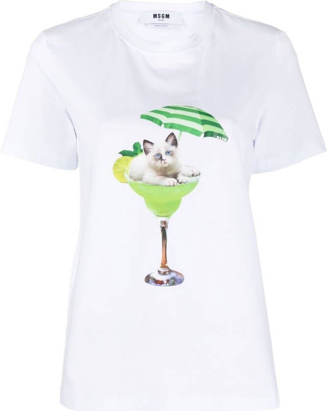 MSGM T-shirt met grafische print Wit