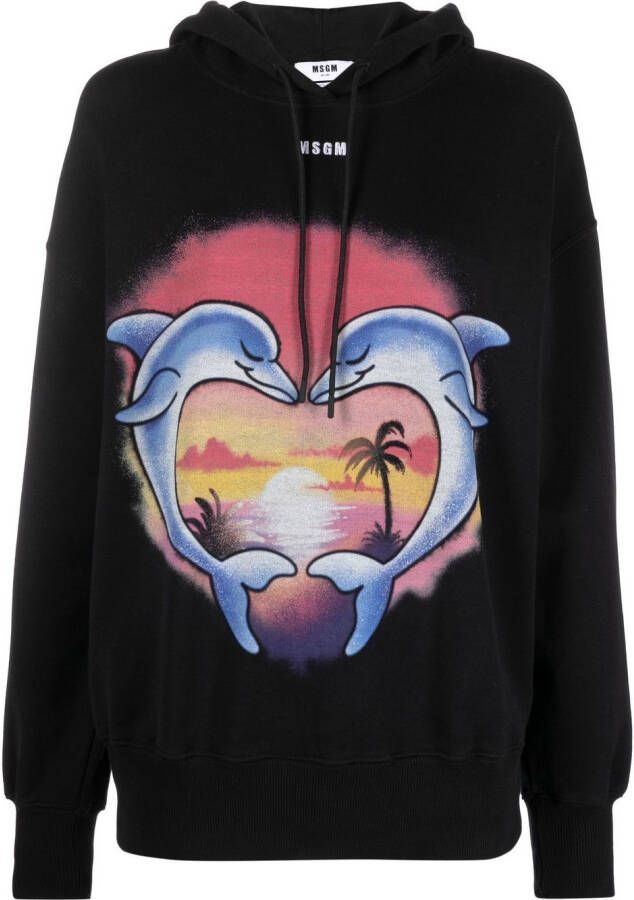 MSGM Hoodie met grafische print Zwart