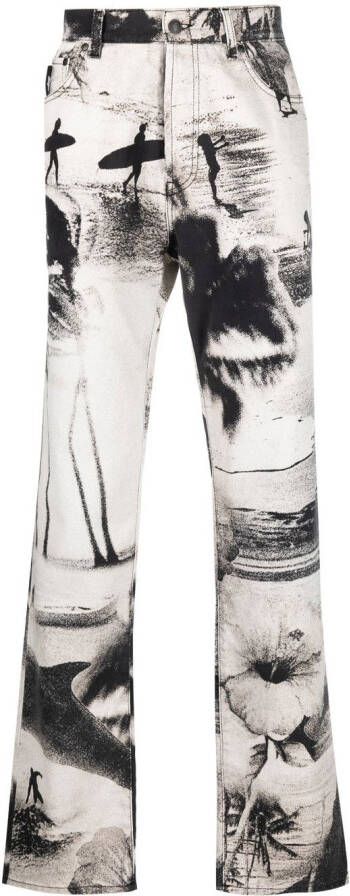 MSGM Broek met grafische print Wit