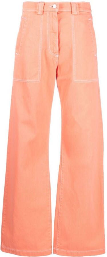 MSGM Jeans met wijde pijpen Oranje