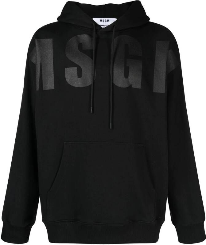 MSGM Hoodie met logo applicatie Zwart