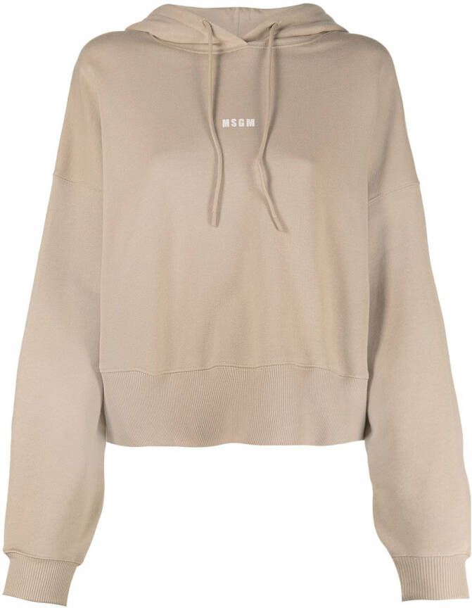 MSGM Hoodie met logoprint Beige
