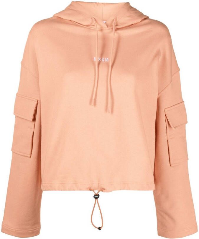 MSGM Hoodie met logoprint Oranje