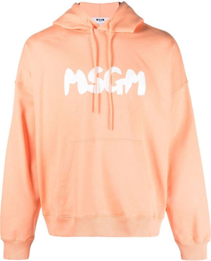 MSGM Hoodie met logoprint Oranje