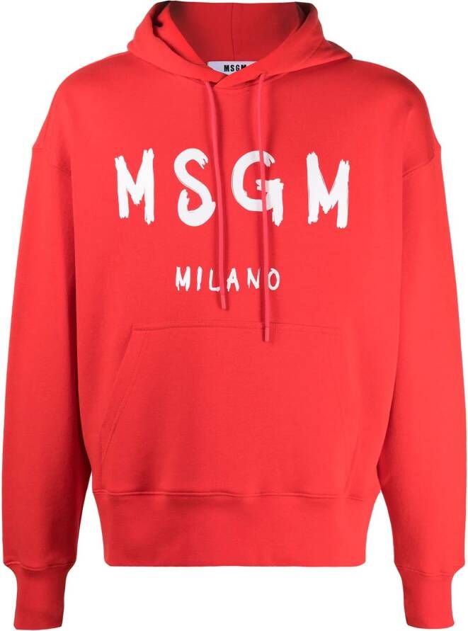 MSGM Hoodie met logoprint Rood