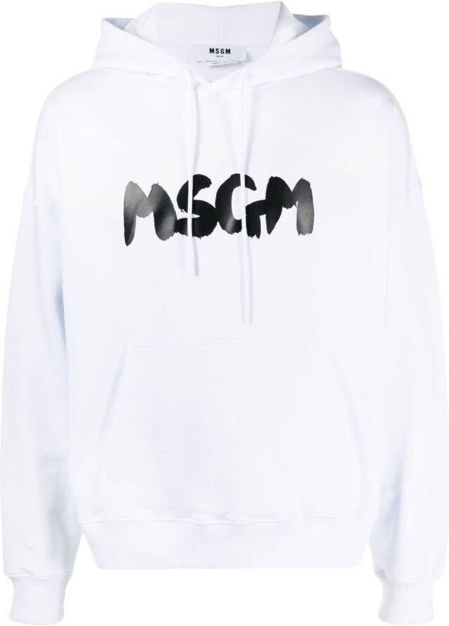 MSGM Hoodie met logoprint Wit