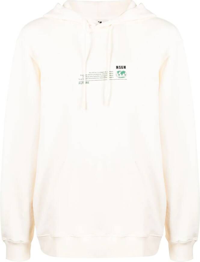 MSGM Hoodie met print Beige