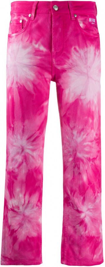 MSGM Jeans met tie-dye print Roze