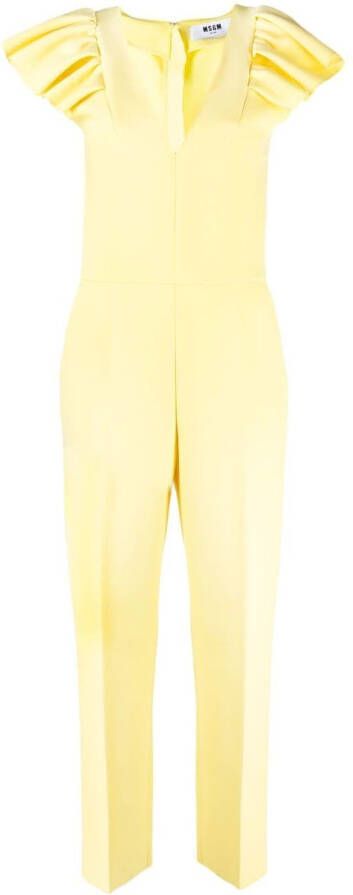 MSGM Jumpsuit met ruche mouwen Geel