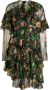 MSGM Jurk met bloemenprint Zwart - Thumbnail 1