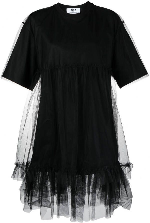 MSGM Jurk met mesh Zwart