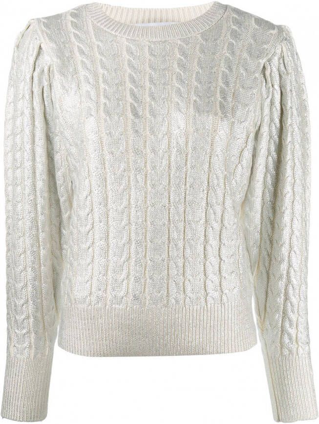 MSGM Kabelgebreide trui Wit