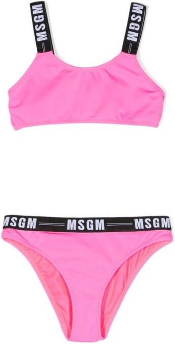 MSGM Kids Bikini met logoprint Roze