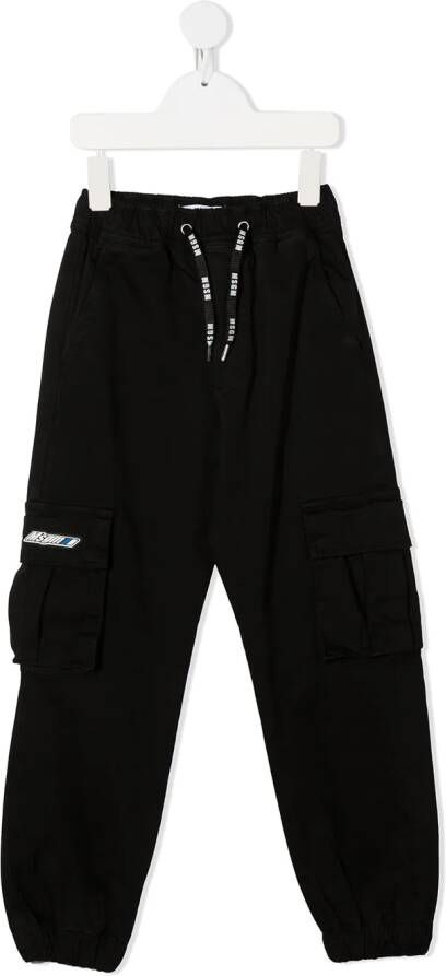 MSGM Kids Broek met trekkoordtaille Zwart