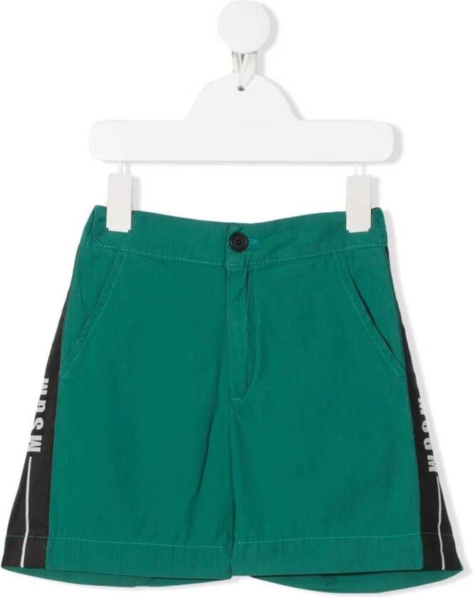MSGM Kids Elastische shorts Groen