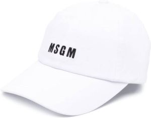 MSGM Kids Honkbalpet met geborduurd logo Wit