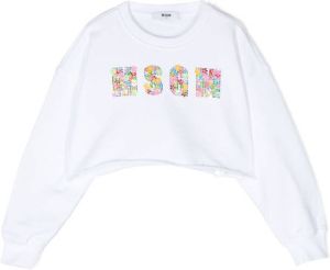 MSGM Kids Sweater met pailletten Wit