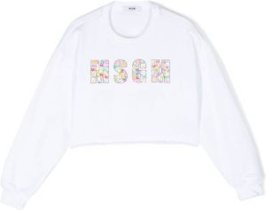 MSGM Kids Sweater met pailletten Wit