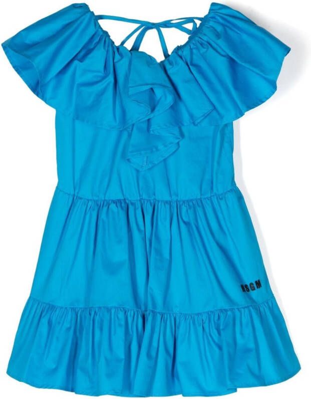 MSGM Kids Gelaagde jurk Blauw