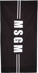 MSGM Kids Handdoek met logoprint Zwart