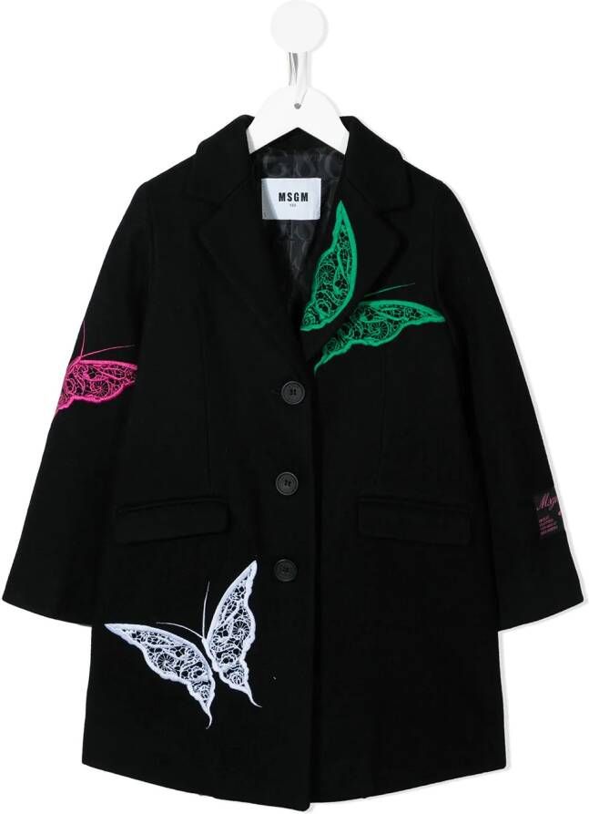 MSGM Kids Jas met enkele rij knopen Zwart