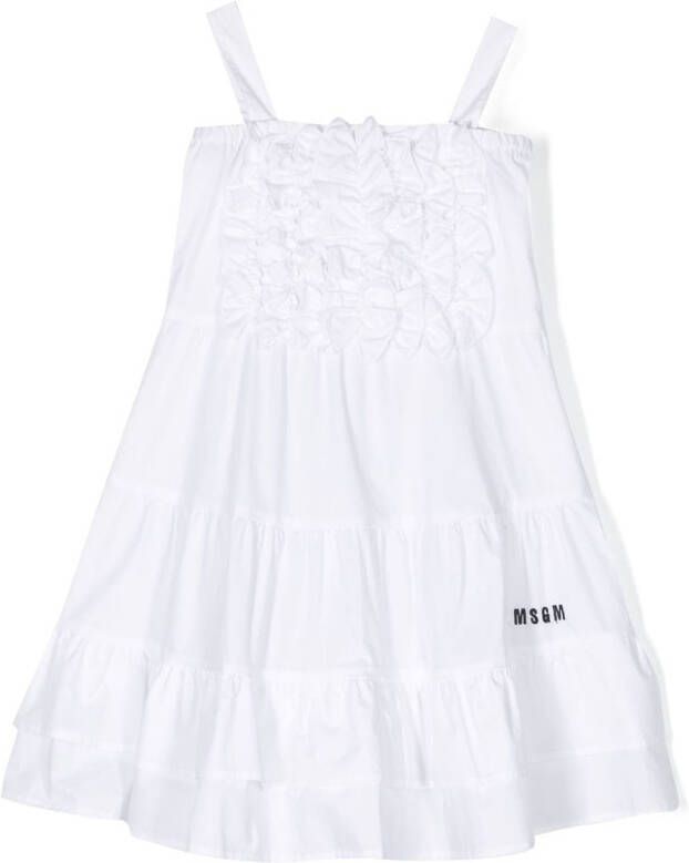 MSGM Kids Jurk met ruchedetail Wit