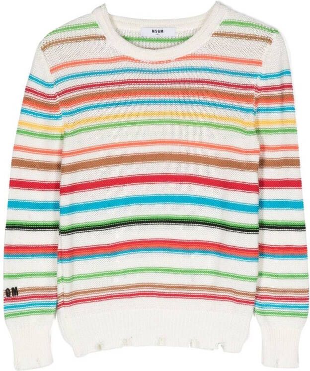 MSGM Kids Katoenen sweater Wit