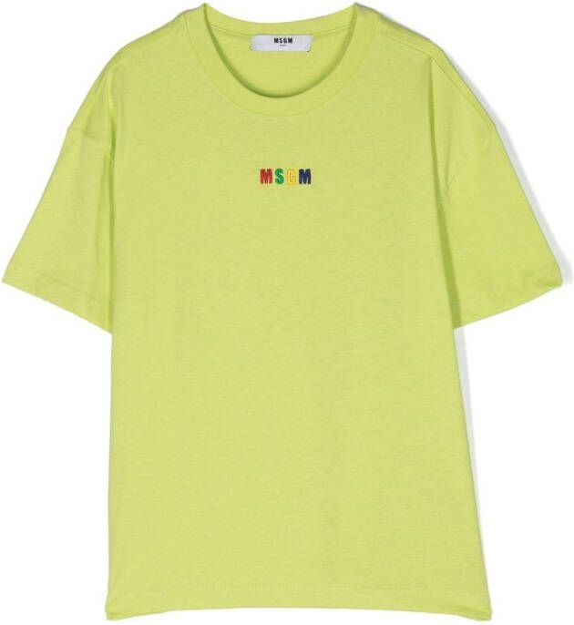 MSGM Kids T-shirt met geborduurd logo Groen