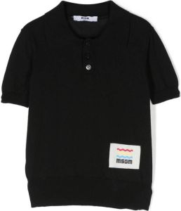 MSGM Kids Poloshirt met logopatch Zwart