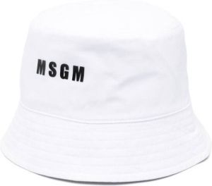 MSGM Kids Vissershoed met logoprint Wit