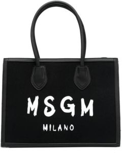 MSGM Kids Shopper met logoprint Zwart